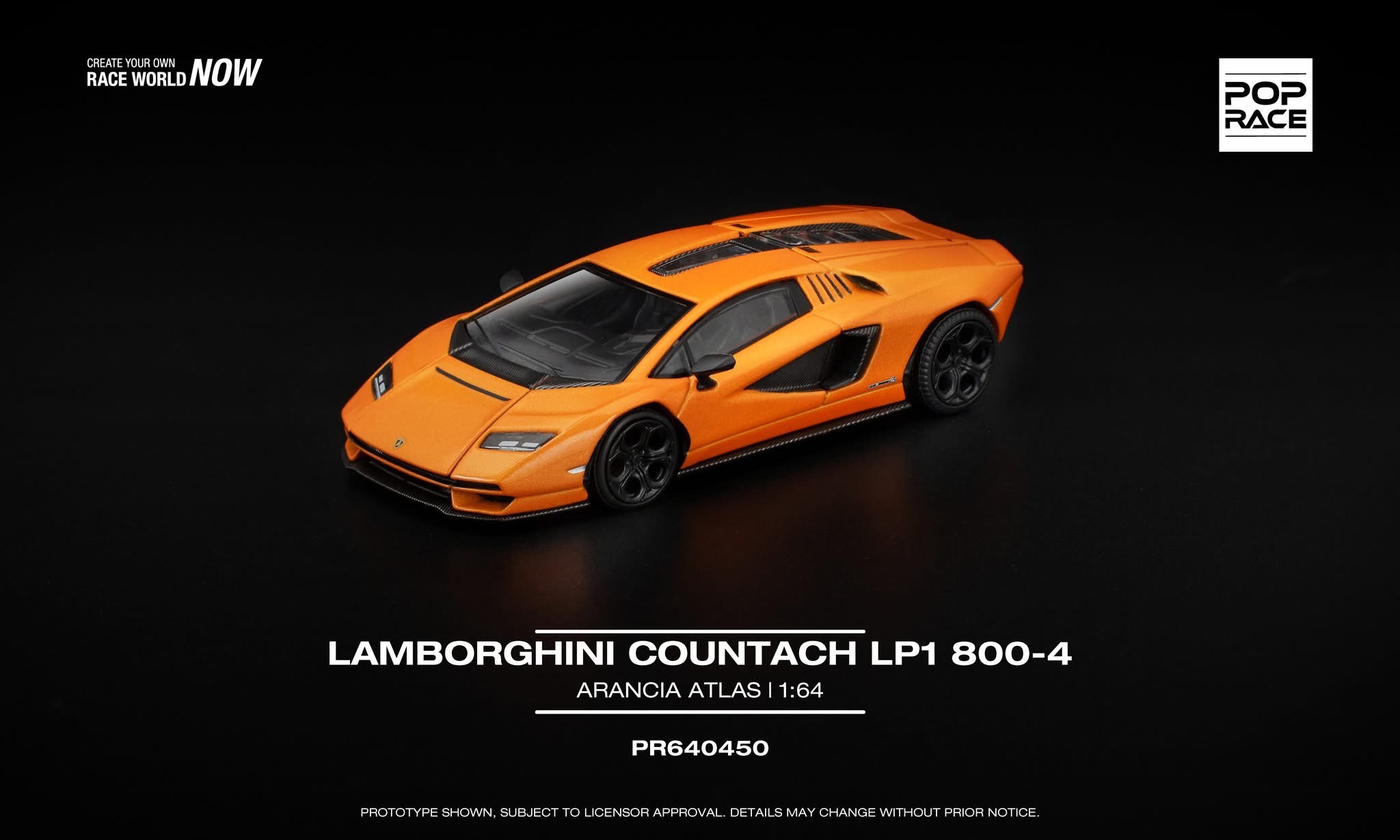 預訂 Pre Order - Poprace LAMBORGHINI COUNTACH LP1 800-4 ARANCIA ATLAS