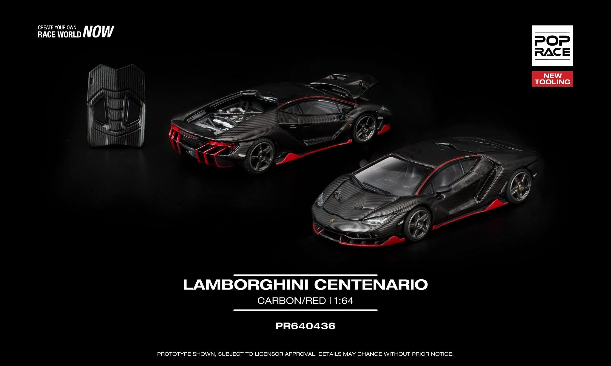 預訂 Pre Order - Poprace LAMBORGHINI CENTENARIO CARBON/RED