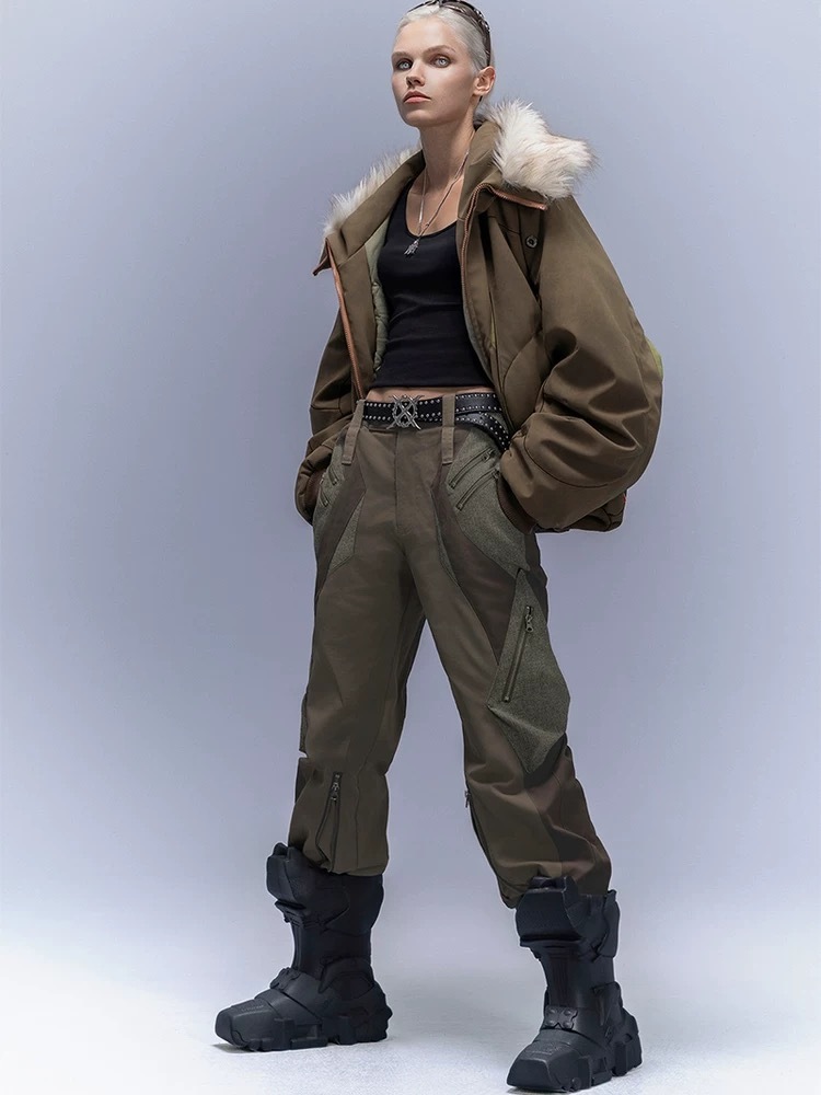 XIPHEVIL「執刑者長褲」微彈多口袋拉鍊修身可調式闊腳褲賽博龐克