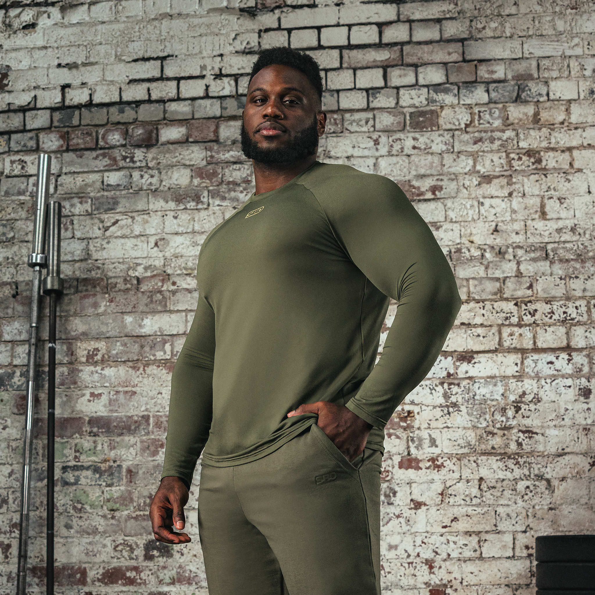 戰志系 訓練機能長袖上衣 (卡其綠) 男版