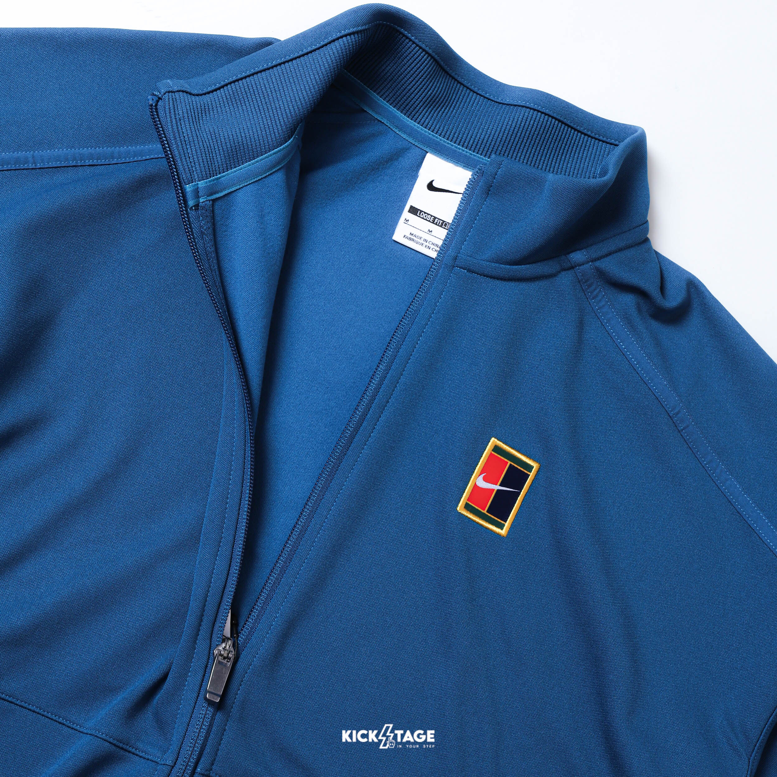 男款 NIKE COURT HERITAGE JACKET 藍色 立領 絨毛 內刷毛 休閒 運動 網球 外套【FZ6926-415】