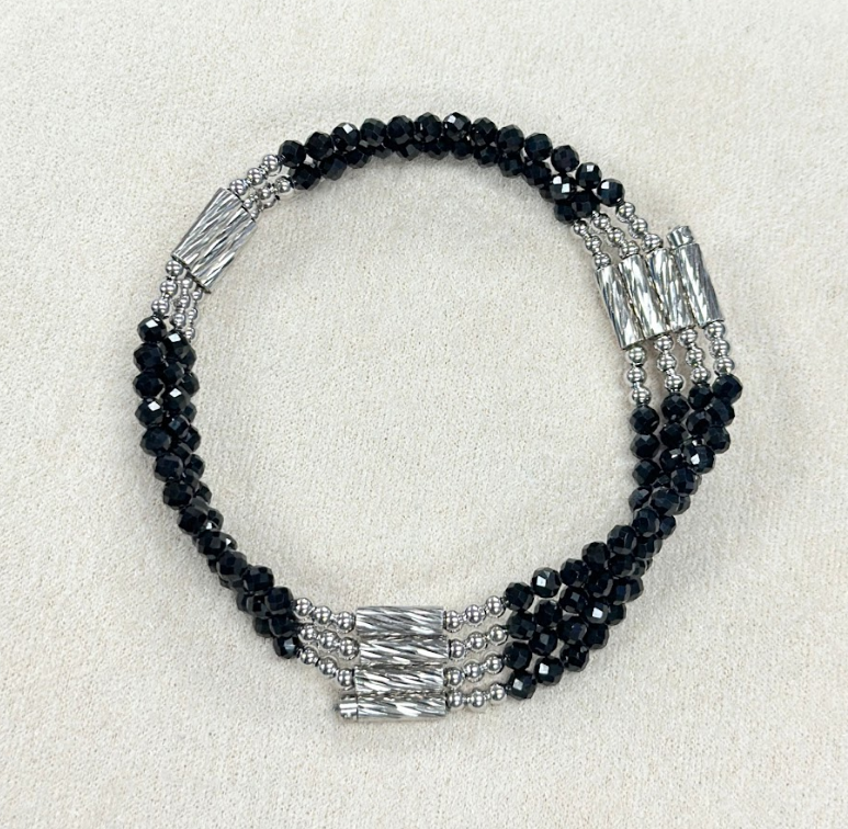 AM14 S-MMN1179-425 磁吸黑尖晶頸鏈手鏈兩用61cm $388