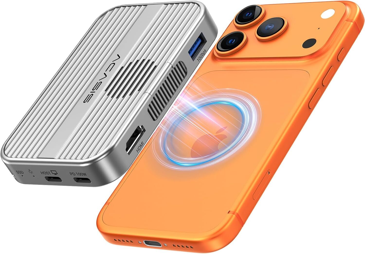 Acasis EC-1401 6合1 主動冷卻風扇 USB-C 10Gbps M.2 NVME SSD 磁性 Magsafe 擴充座