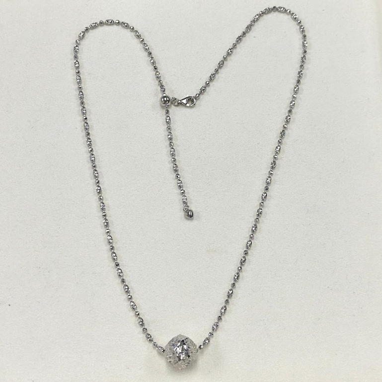 AM22 S-MMN381-458 意大利碎碎冰鐳射頸鏈50cm（調節扣）$398