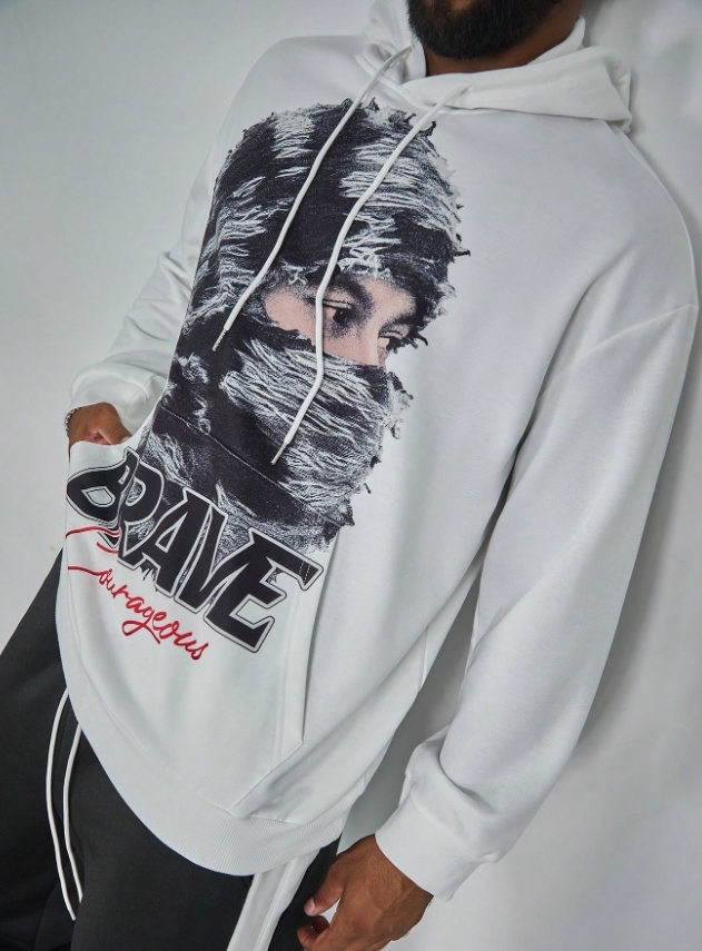 KADMAX大尺碼-大碼男士風格人物字母帽TEE〈KSMS2607〉