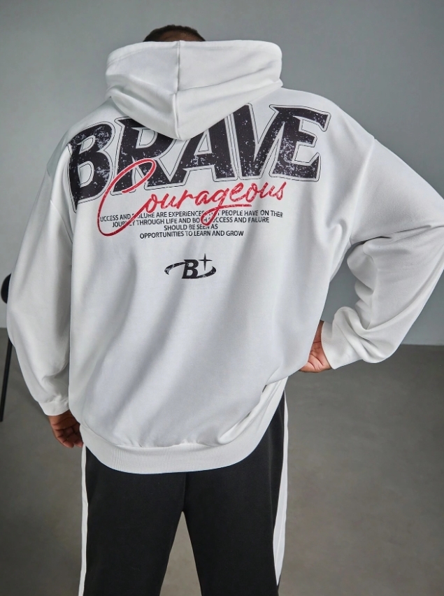 KADMAX大尺碼-大碼男士風格人物字母帽TEE〈KSMS2607〉