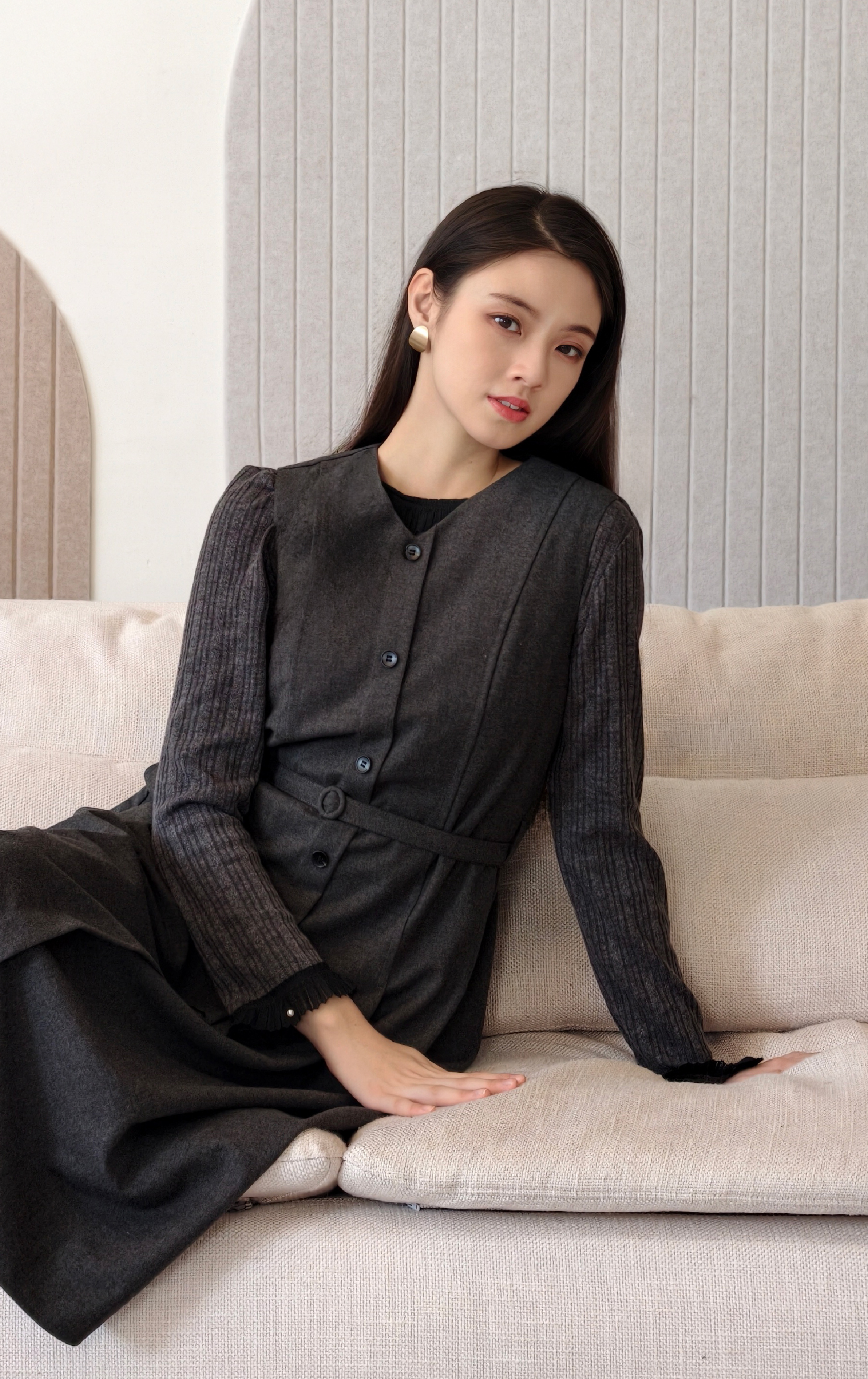 珍珠直紋上衣 LT0834