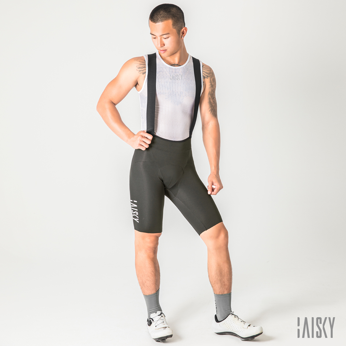 男款空力吊帶短褲 世代 X 卡其灰