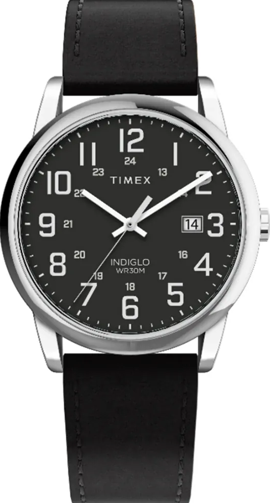 萬年鐘錶 - TIMEX 天美時  紳士冷光皮革男錶 TW2Y12800 錶徑38MM