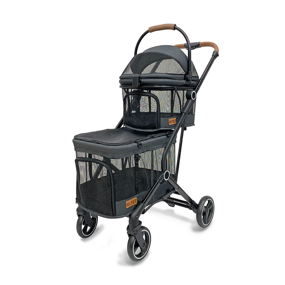 【Ni Pet】D200 雙層寵物推車網布版