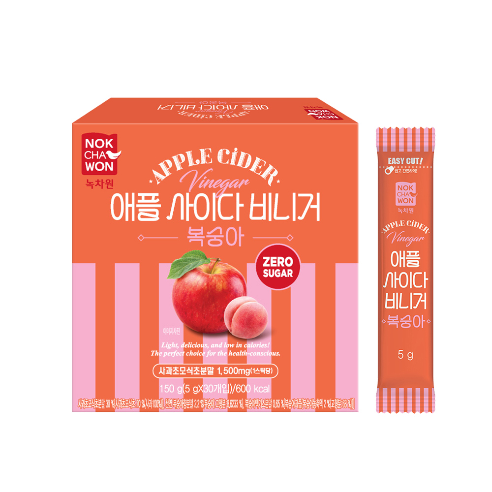 【BK SHOP】綠茶園蘋果醋氣泡飲水蜜桃風味(盒裝隨手包)150g