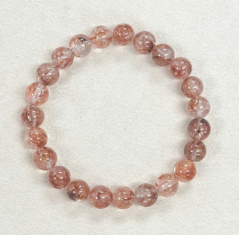 B30 紅膠花手串8mm+ $128