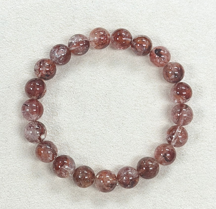 B31 紅膠花手串9mm+ $188