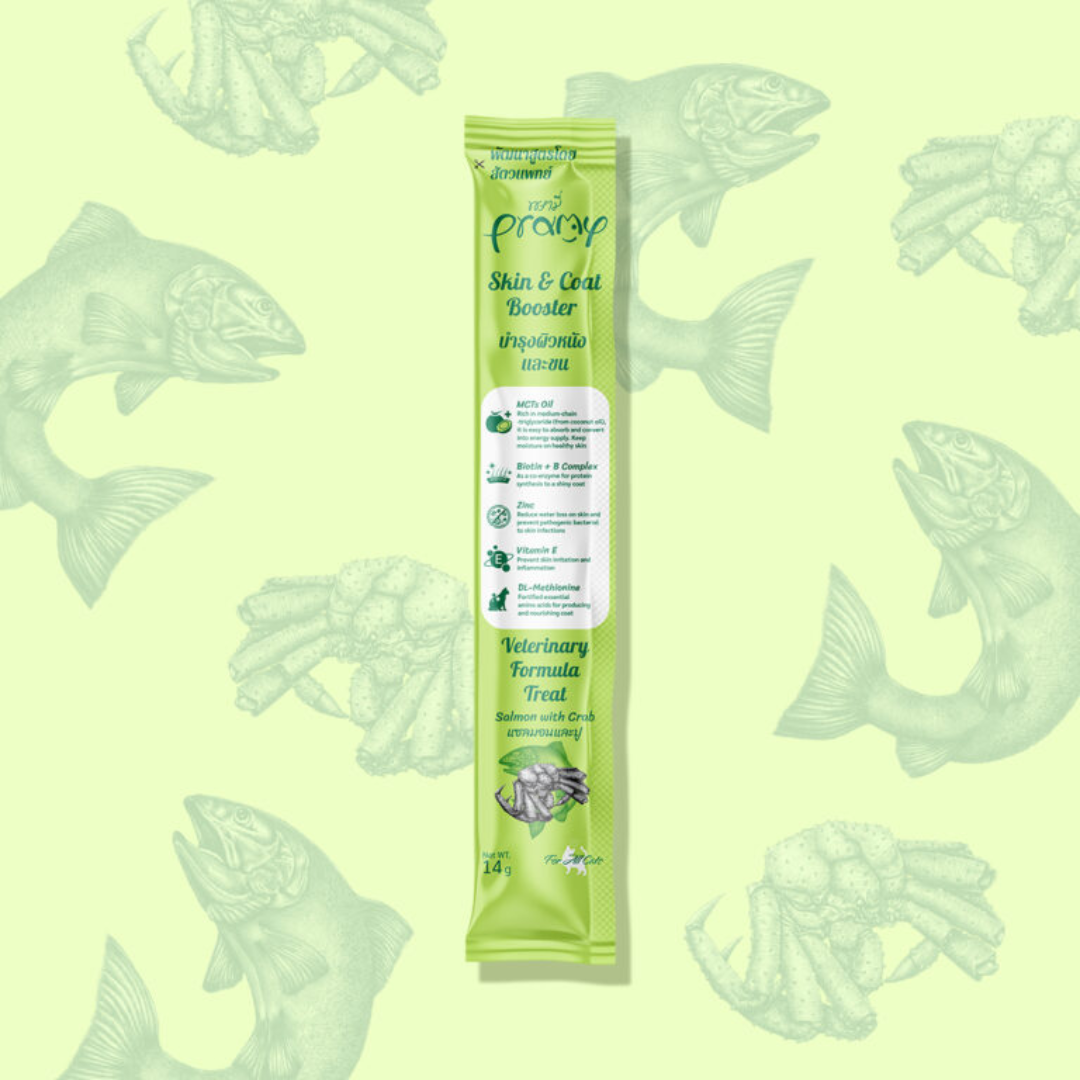 Pramy 營養肉泥唧唧醬 三文魚蟹肉 皮膚毛髮保健(椰子油) 14g