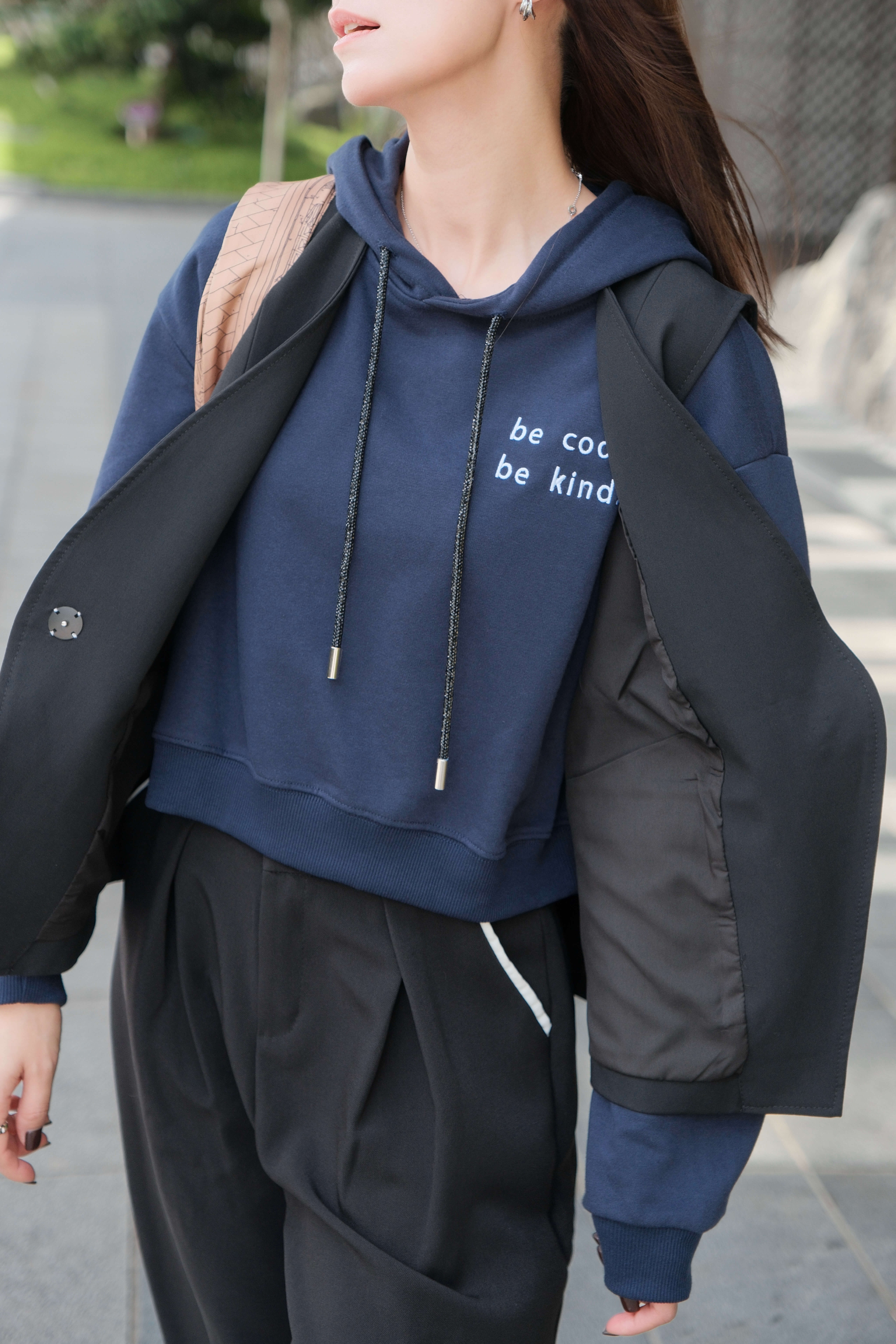 Fun Word Embroidered Crop Hoodie_TP2512L29