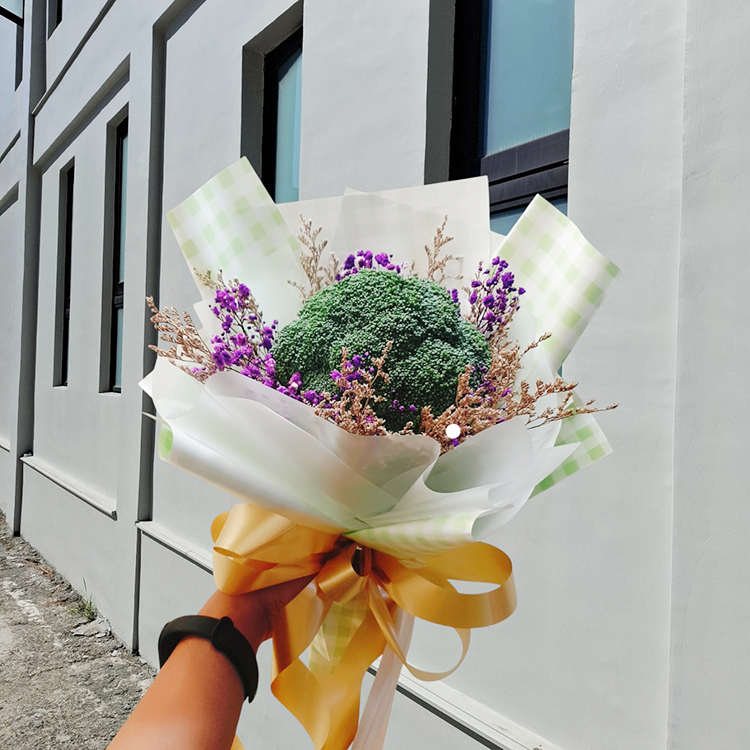 新鮮花椰菜捧花,新郎捧花,男生捧花,伴郎男生抽捧花,婚禮小物,捧花遊戲