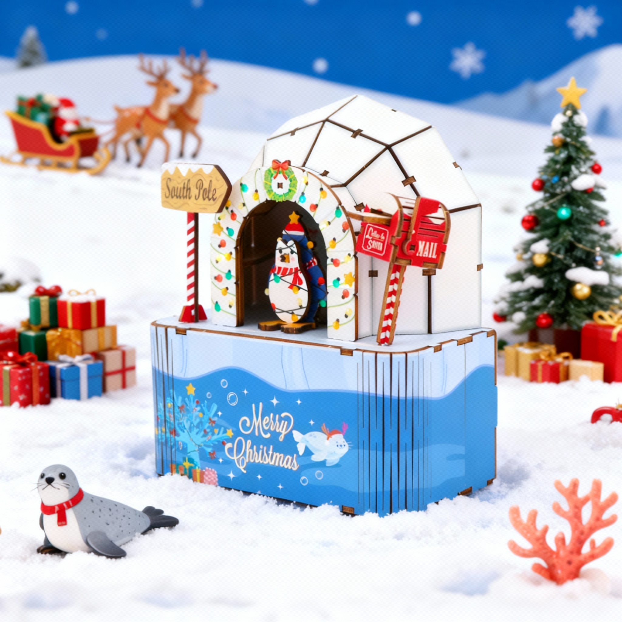 Christmas Igloo Musical Box