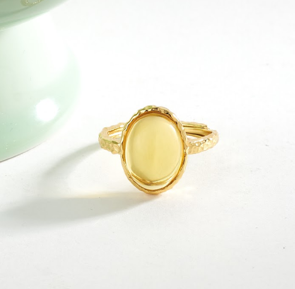 C14 MSJ0M27J 墨西哥藍珀S925銀戒指-曜日流金 戒面13.5×10mm $298