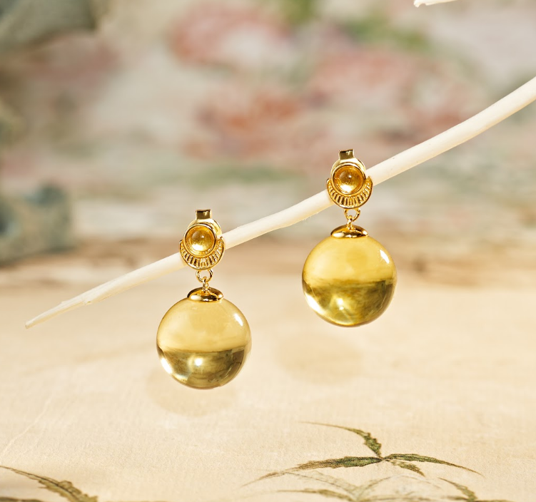 C15 MS13M09E 墨西哥藍珀S925銀耳釘-日月經天13mm+3mm半珠 $628