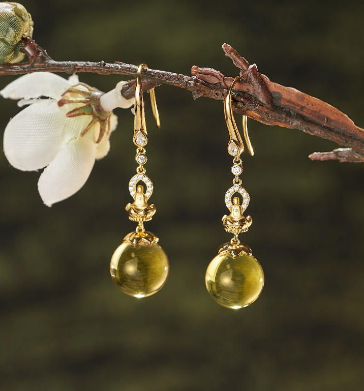 C16 MS12M07E 墨西哥藍珀S925銀耳墜-蓮燈長明 12mm $628