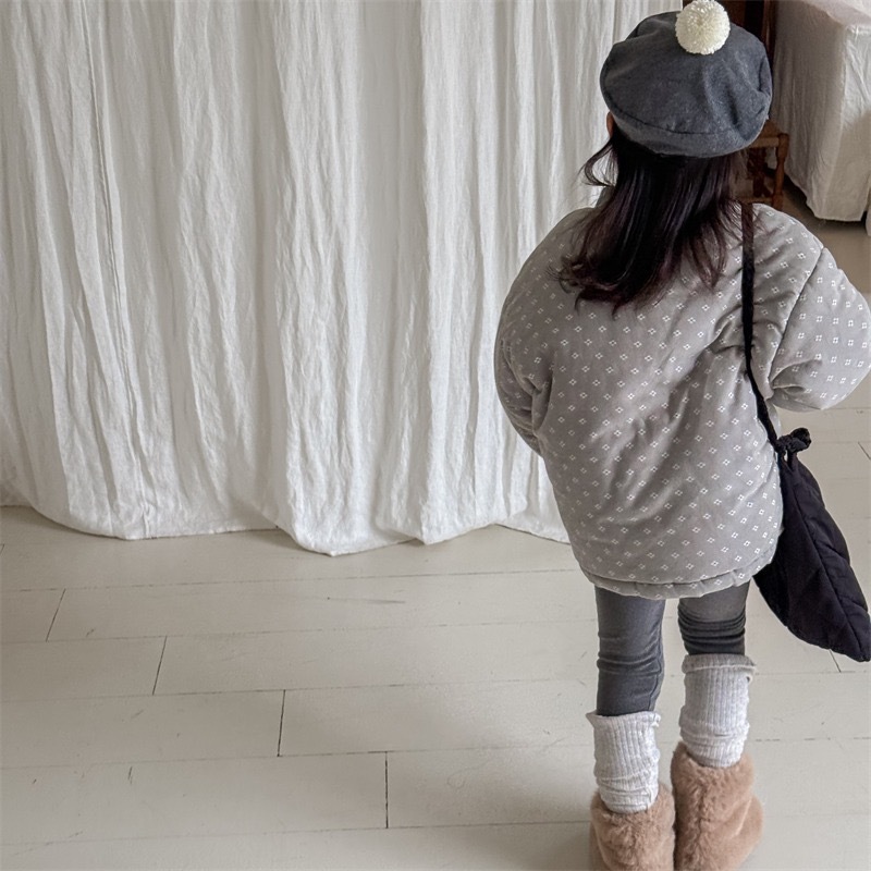 三色刺繡花加絨加厚外套