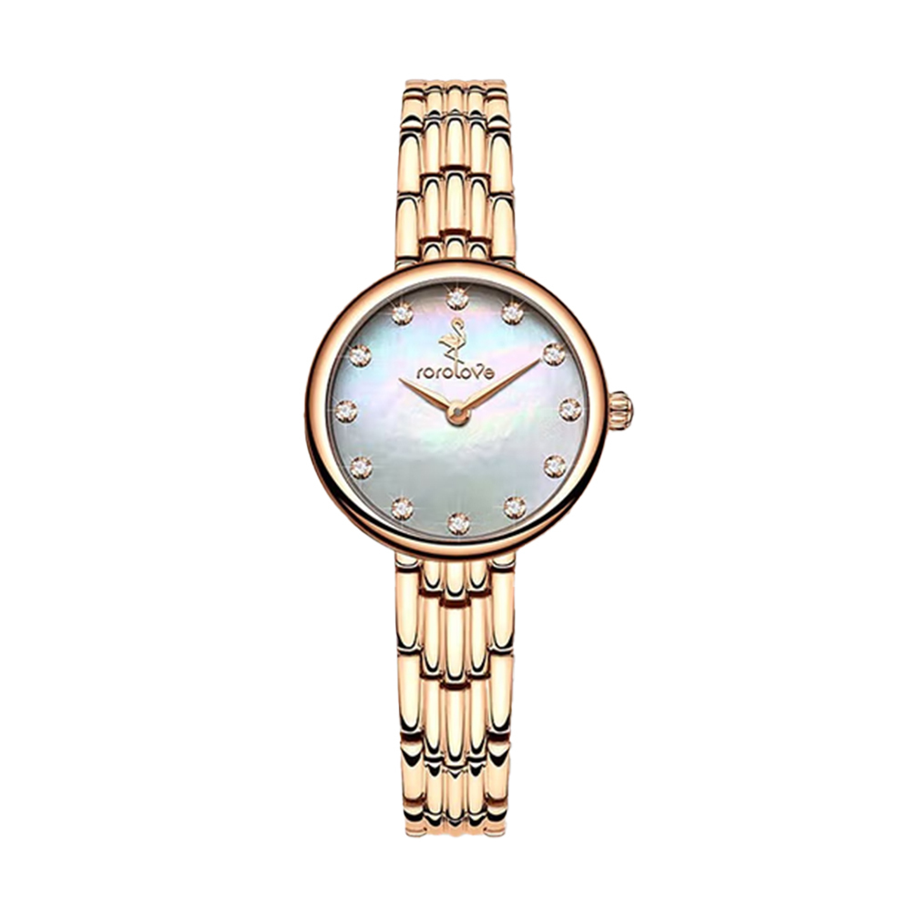 【ROROLOVE鑽石世家】極光系列 瑰麗 氣質 鑽石 不鏽鋼 女款 石英 手錶