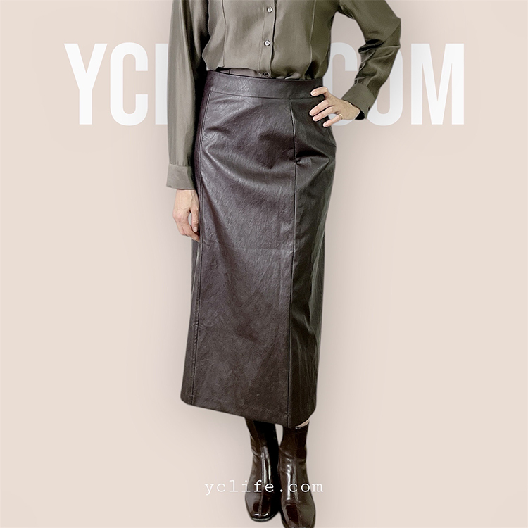 霧面皮質時裝感H裙
