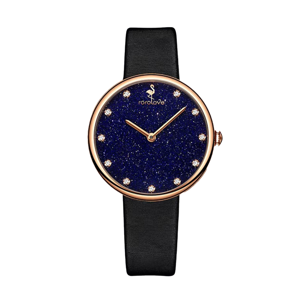 【ROROLOVE鑽石世家】極光系列 瑰麗 氣質 鑽石 真皮 女款 石英 手錶