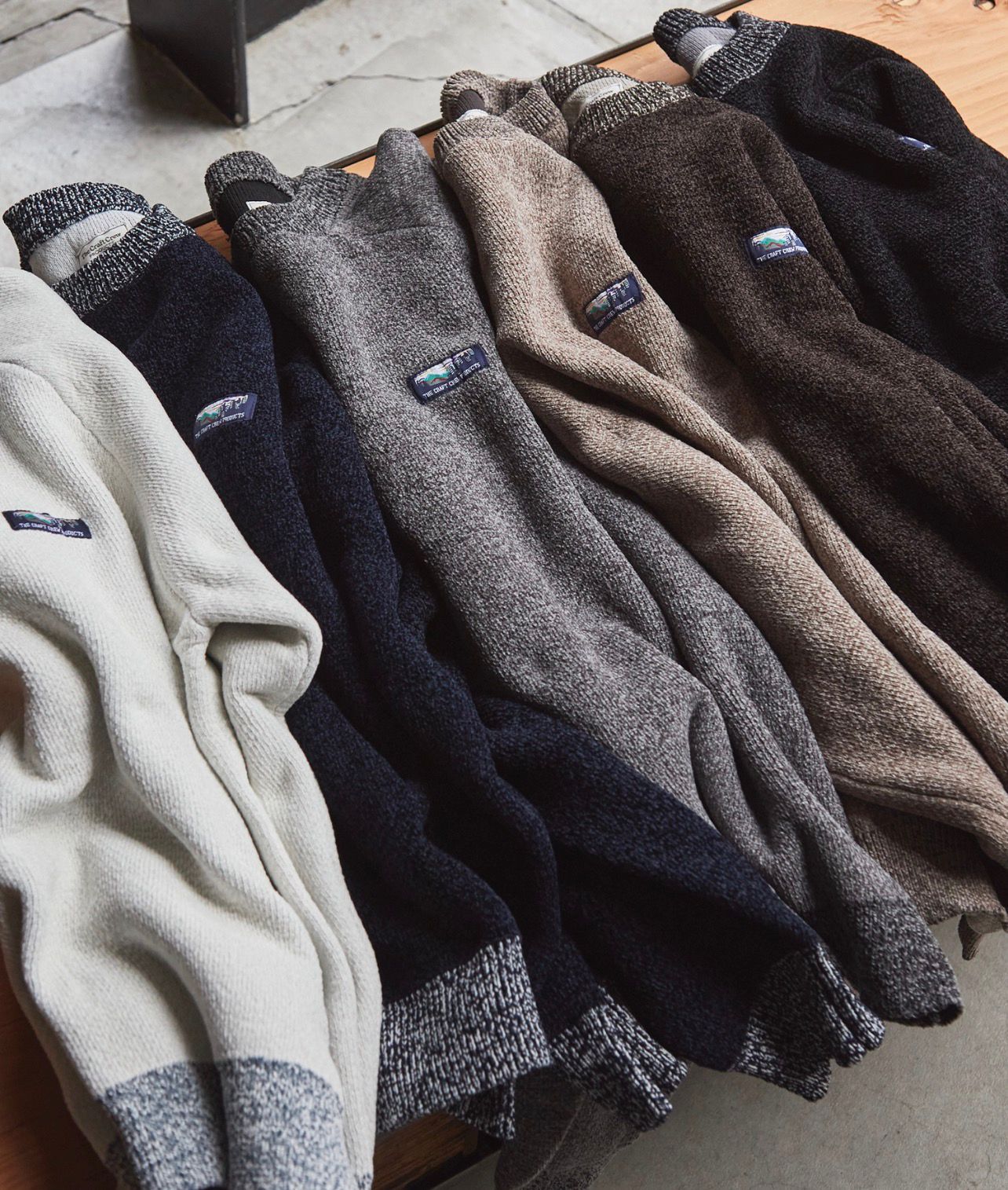 【預購】JN111102 THE CRAFT CREW PRODUCTS 多功能配色馬海毛紗線插肩袖寬鬆圓領針織上衣