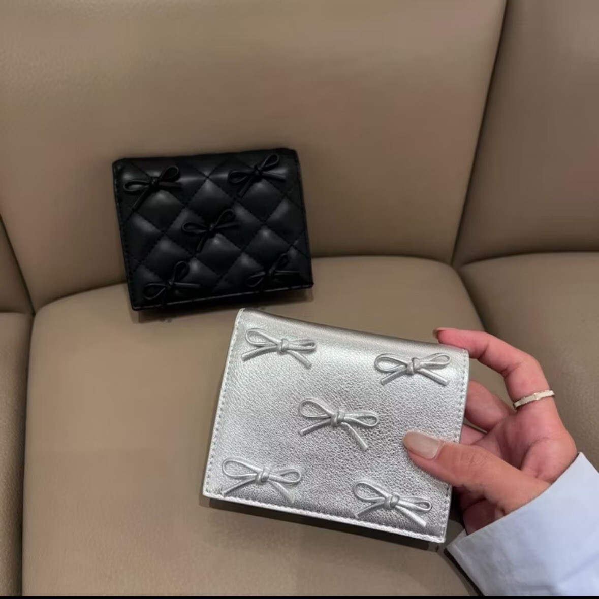 <聖誕現貨🎁> CHARLES & KEITH 小ck 蝴蝶結短夾 鍊條包