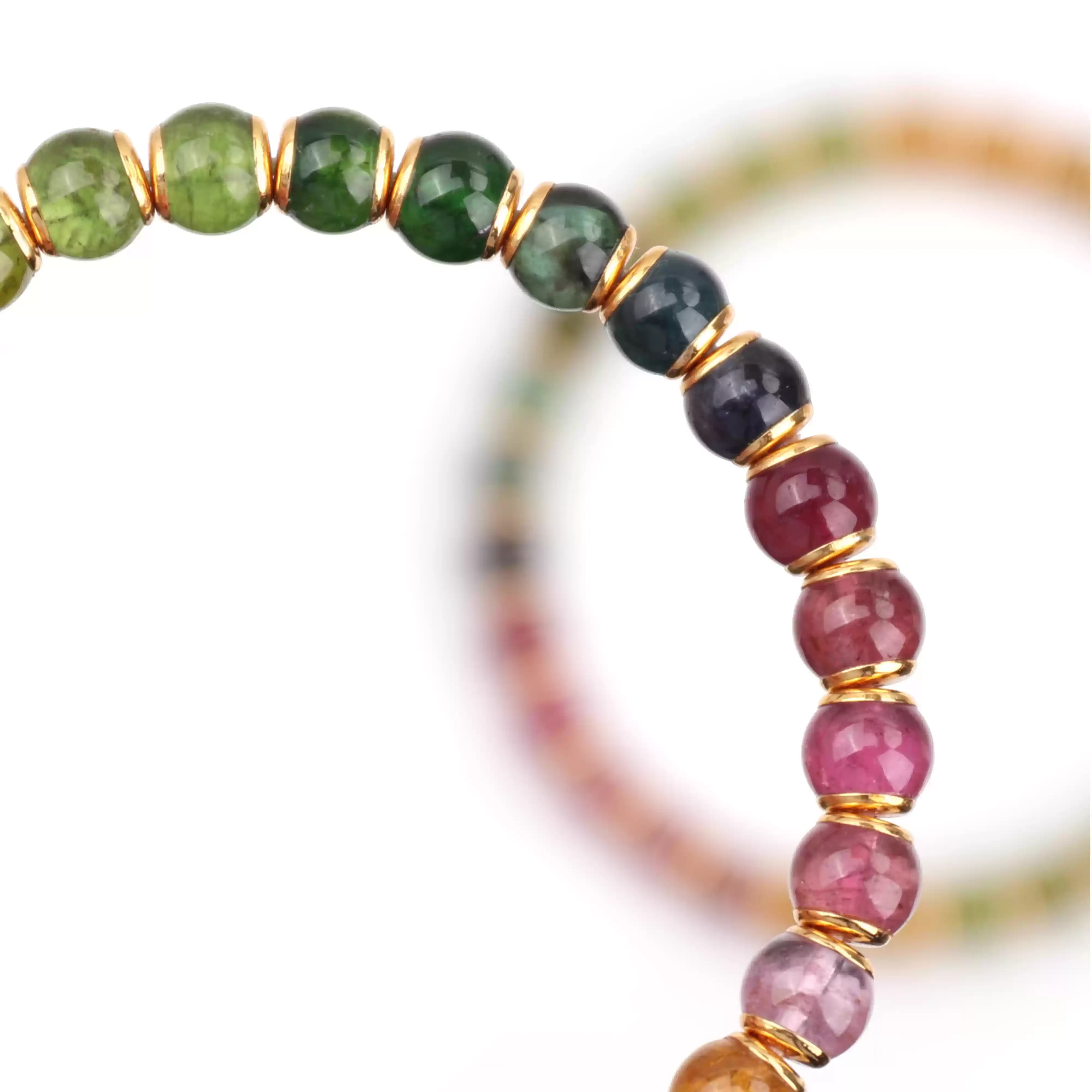 【寶石直切】碧璽貼金直切寶石等級水晶手鍊