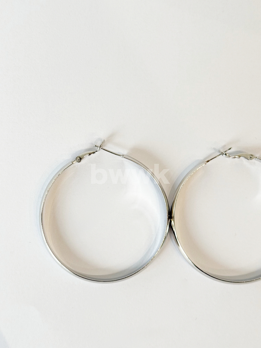 50mm寬面耳環-銀