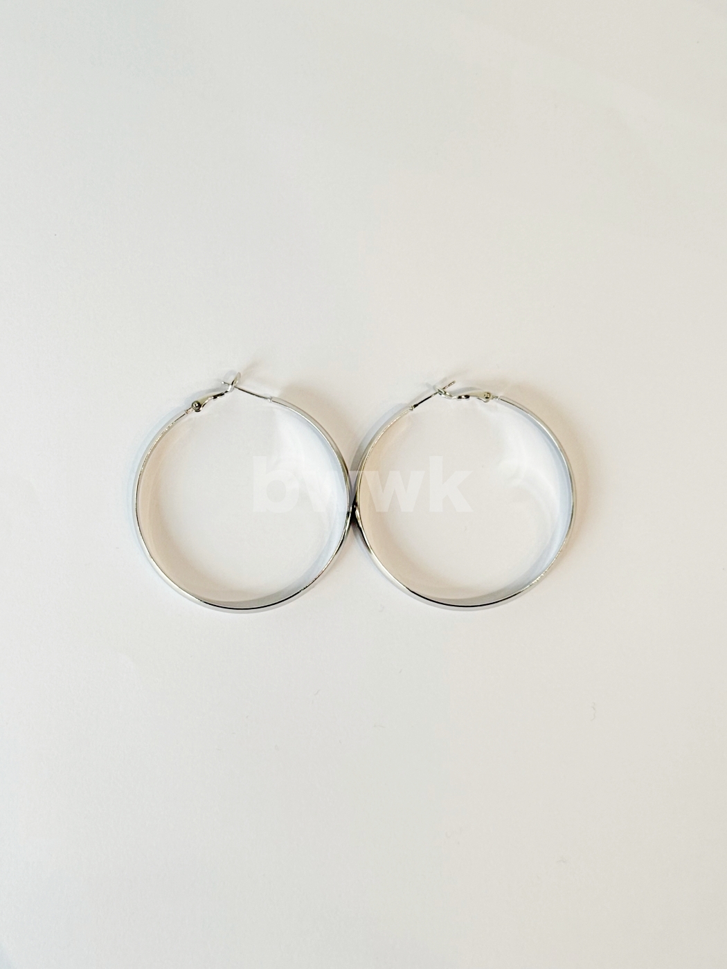 50mm寬面耳環-銀