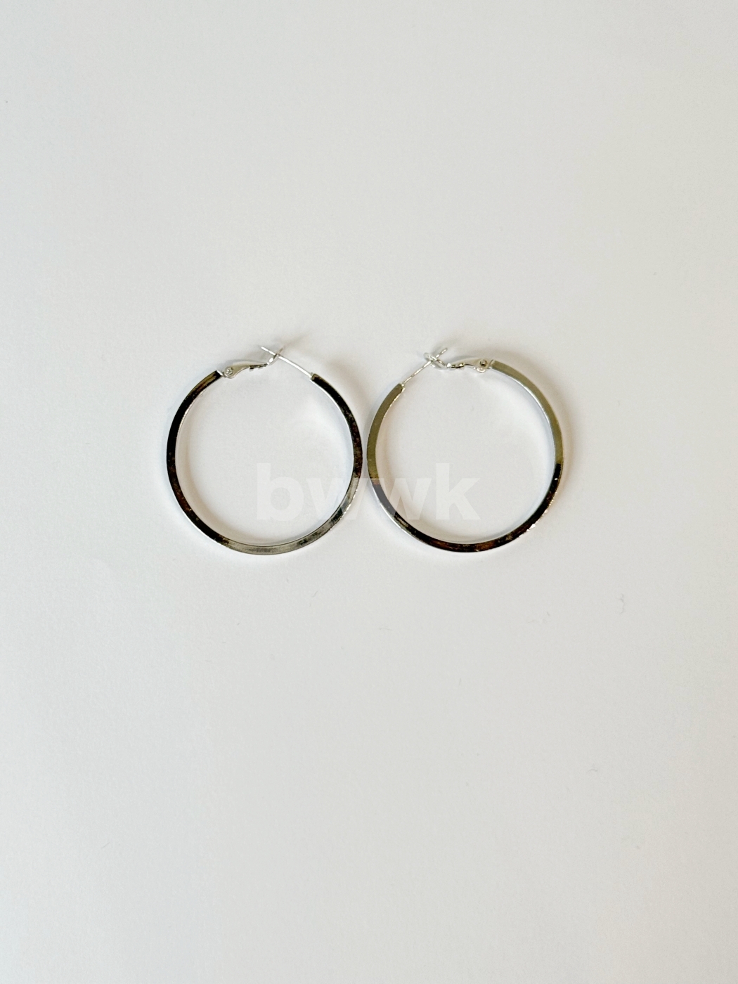 40mm中圈耳環-銀