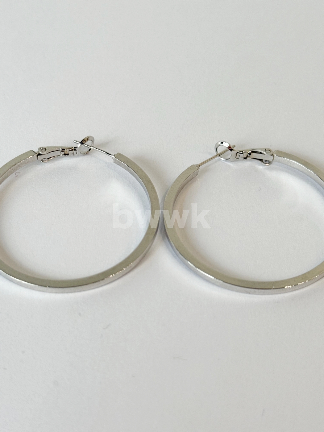40mm中圈耳環-銀
