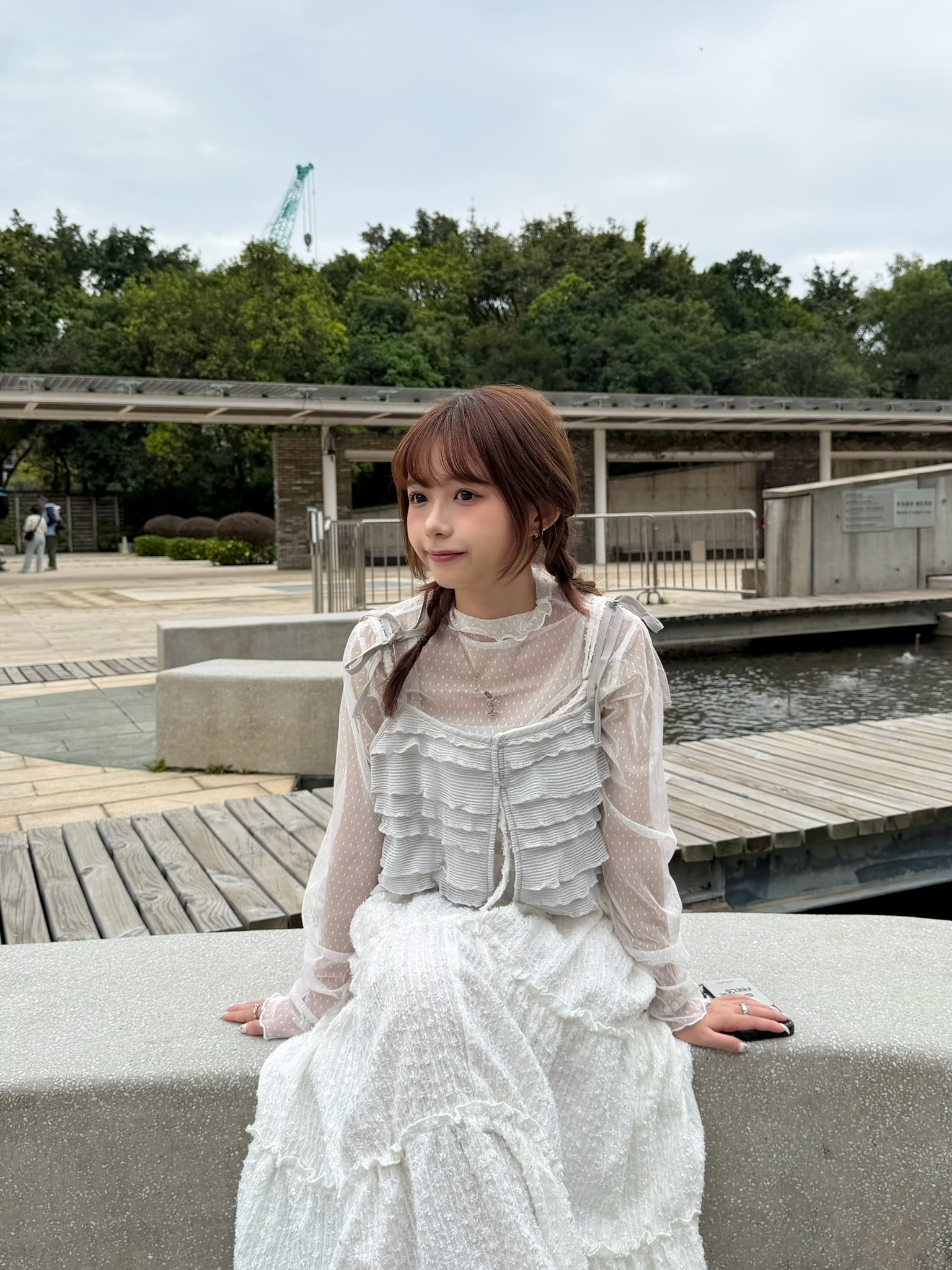 針紋Ruffles層層綁帶短Outer 四色入