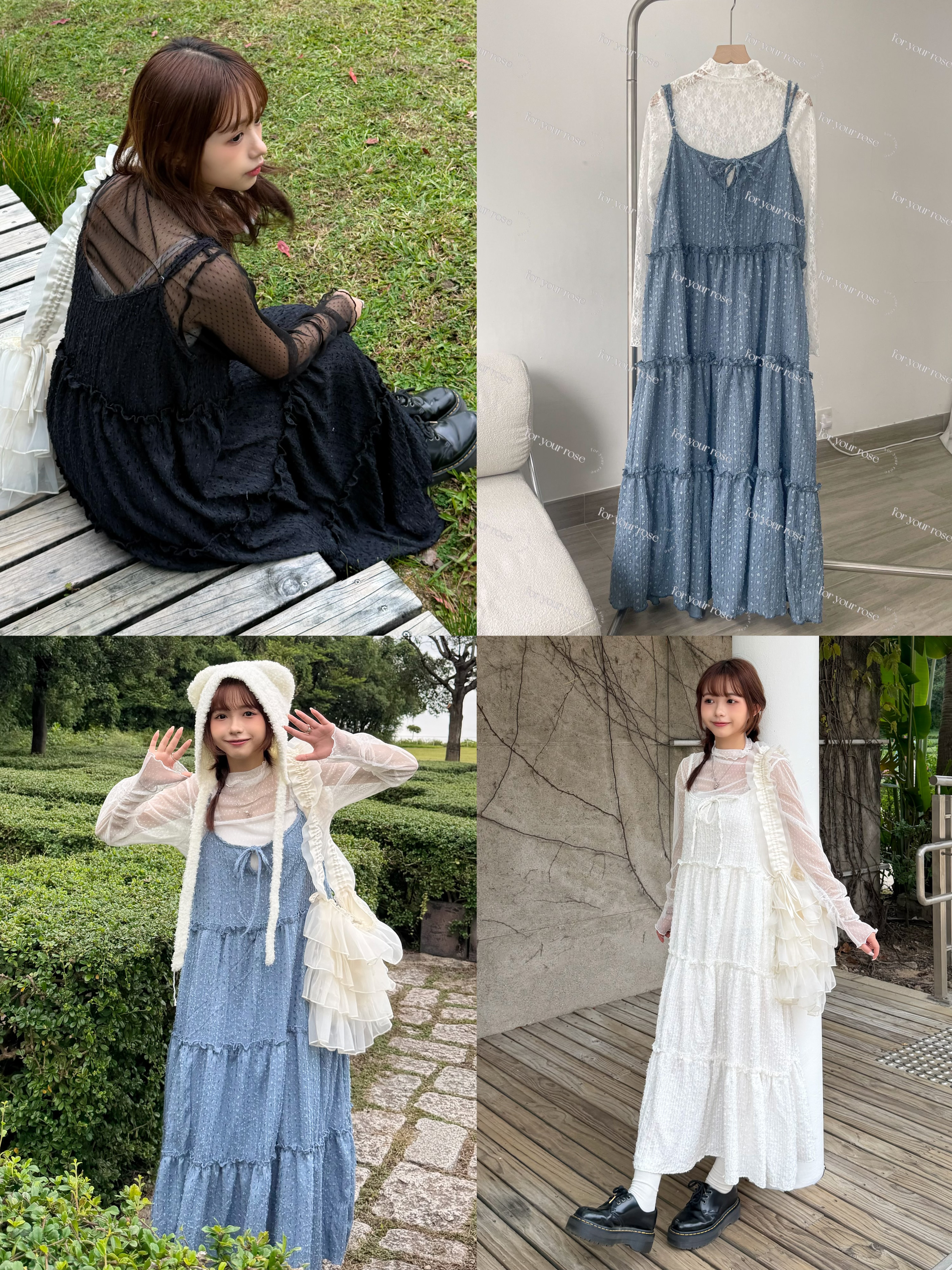 two ways雪花粒粒連身裙 三色入