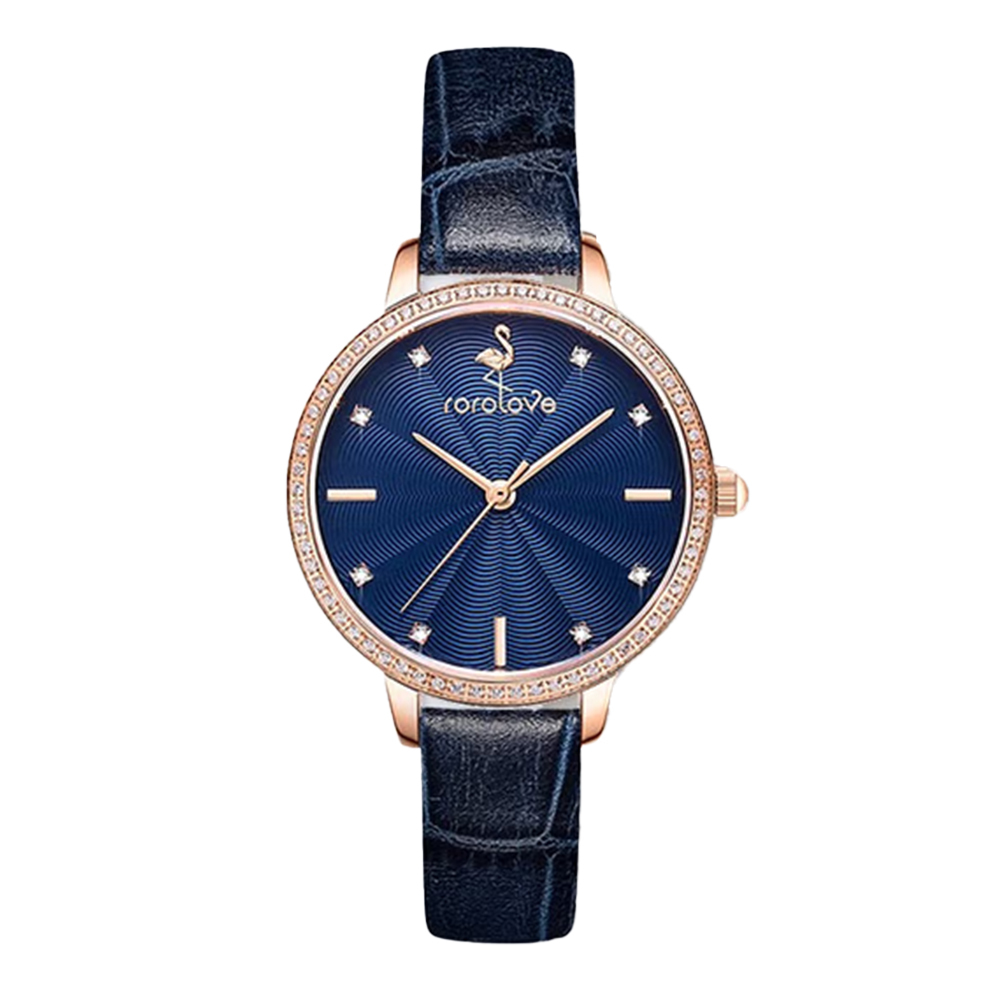 【ROROLOVE鑽石世家】花樣系列 瑰麗 氣質 鑽石 真皮 女款 石英 手錶