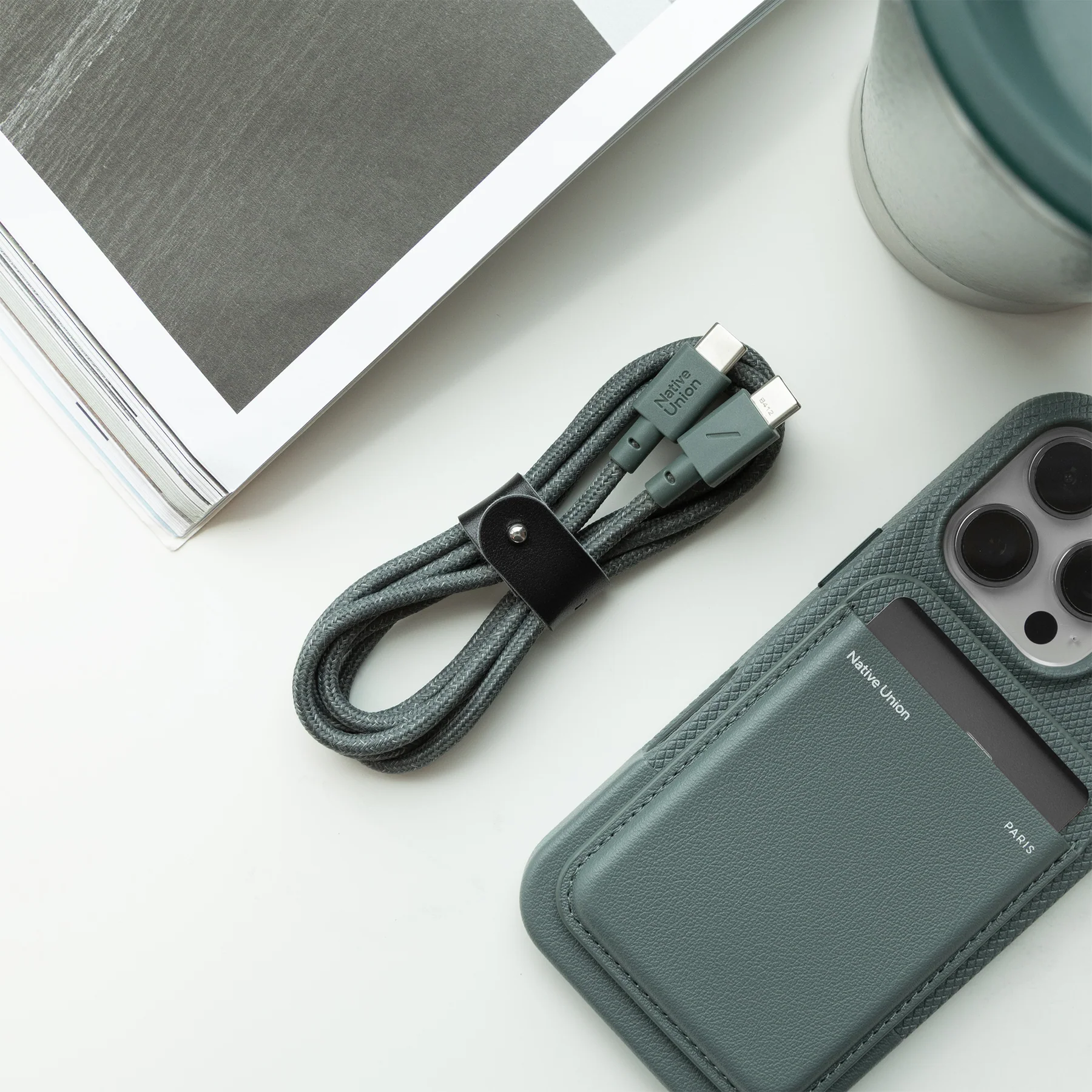 [C-C] 1.2公尺BELT快充充電線-石墨綠