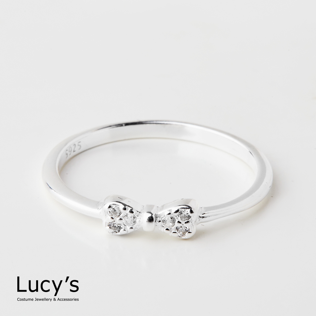 925純銀 微鑽蝴蝶結 尾戒 (125498/125499/125500)