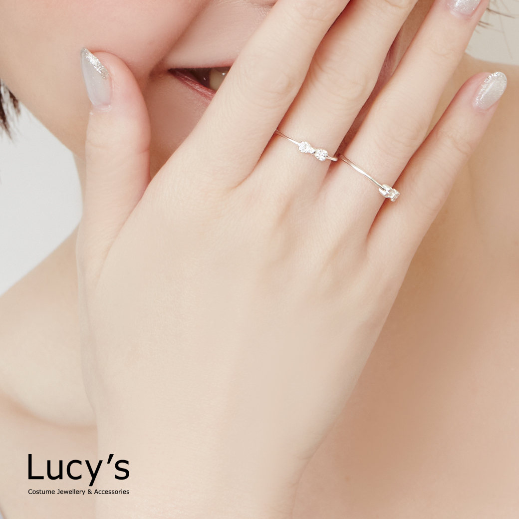 925純銀 微鑽蝴蝶結 尾戒 (125498/125499/125500)