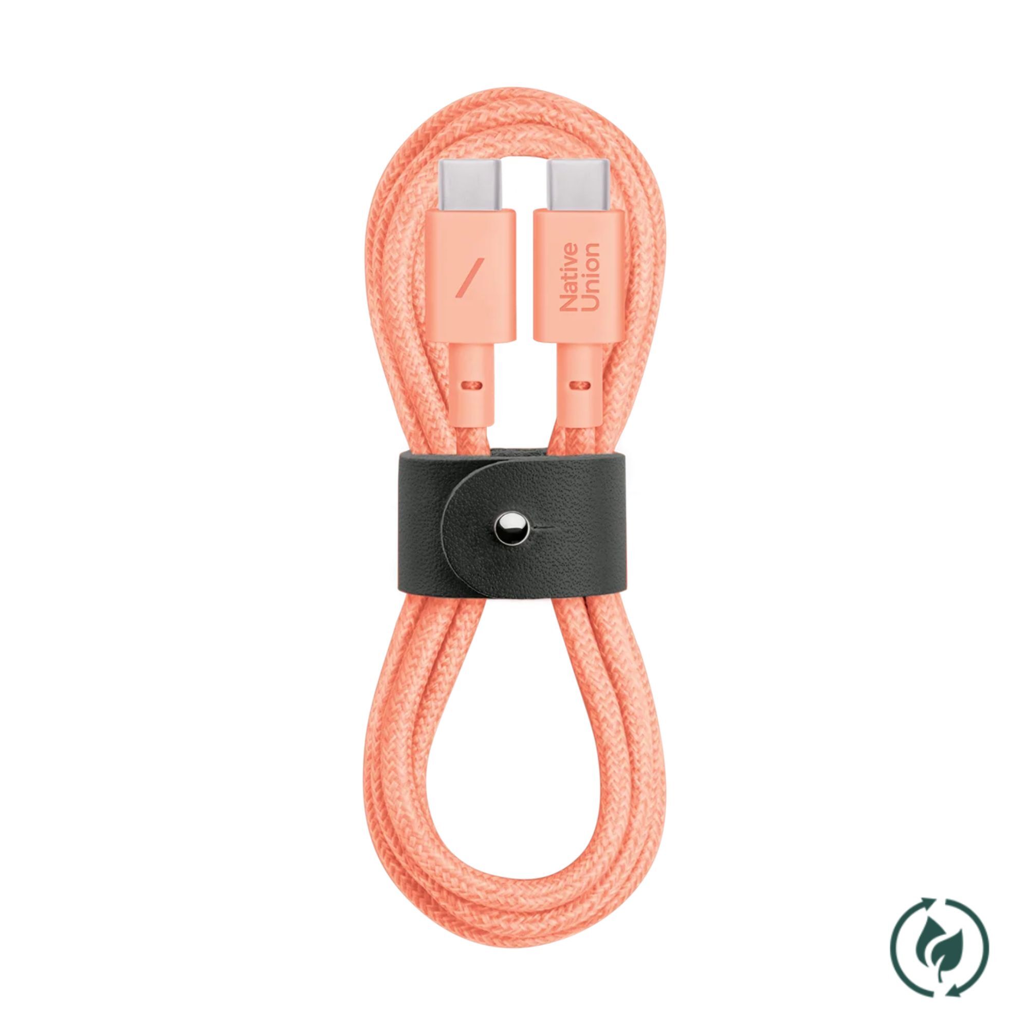 [C-C] 1.2公尺BELT快充充電線-杏桃粉