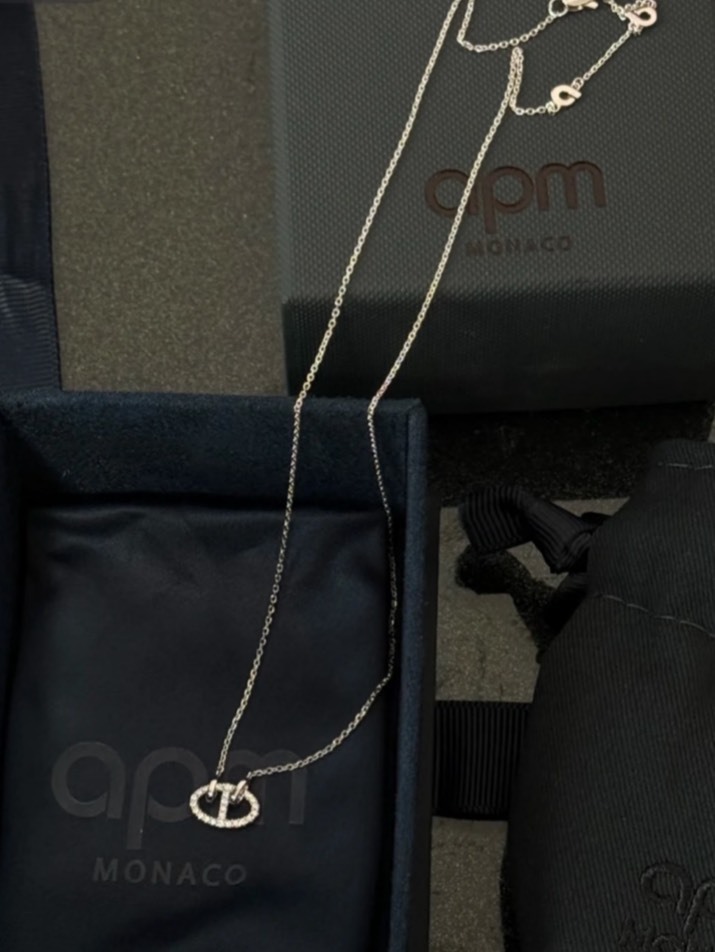 韓國 APM 豬鼻子銀色項鍊