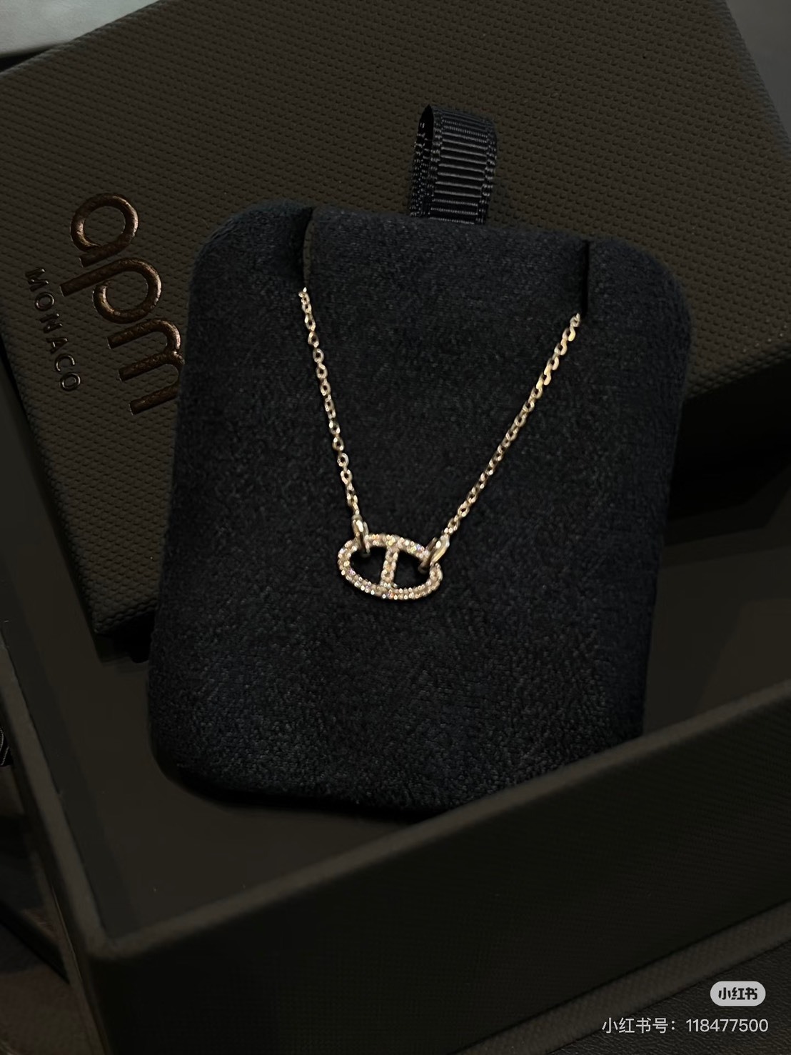 韓國 APM 豬鼻子銀色項鍊