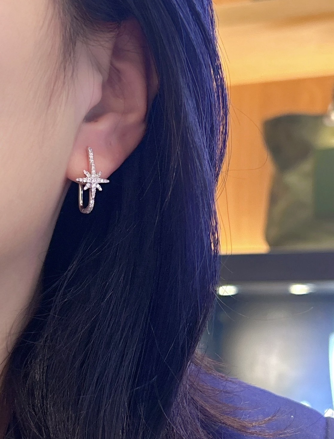 韓國 APM 純銀六芒星耳環