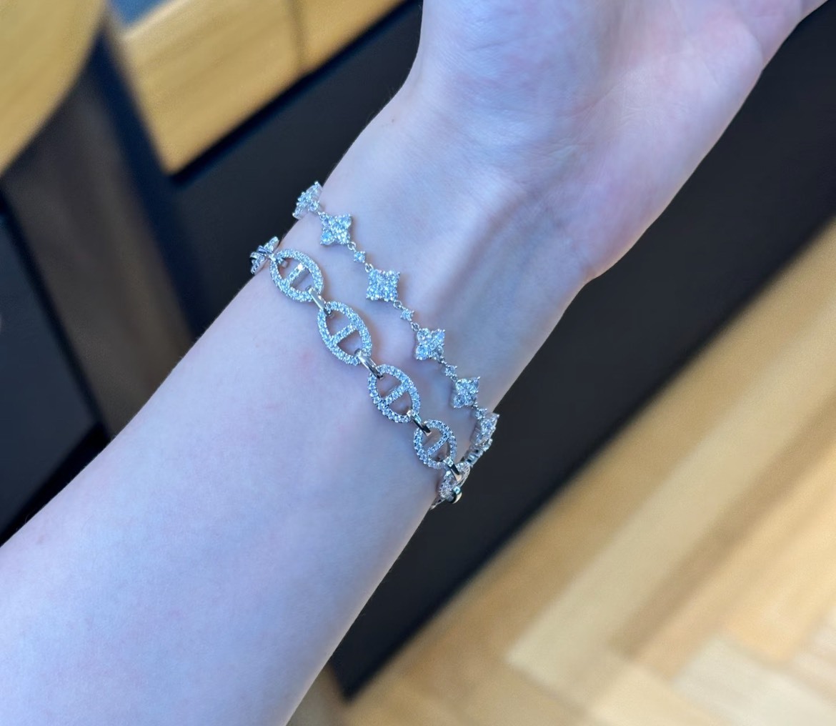 韓國 APM 鏈環手鍊-銀白色