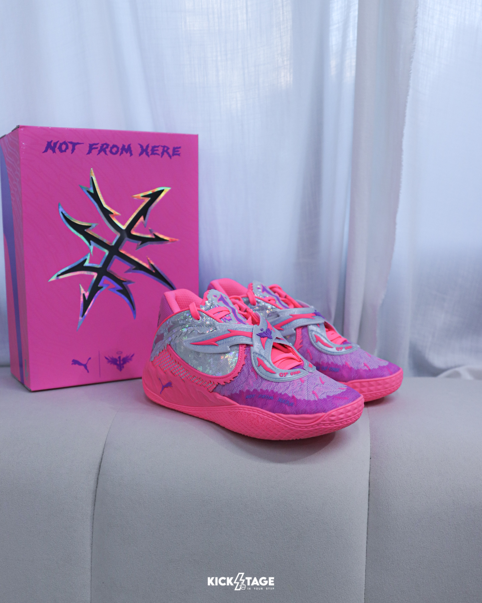 男女鞋 PUMA MB.05 WORLD TOUR 粉 骷髏頭 翅膀 緩震 運動 籃球鞋【312129-01】LaMelo Ball