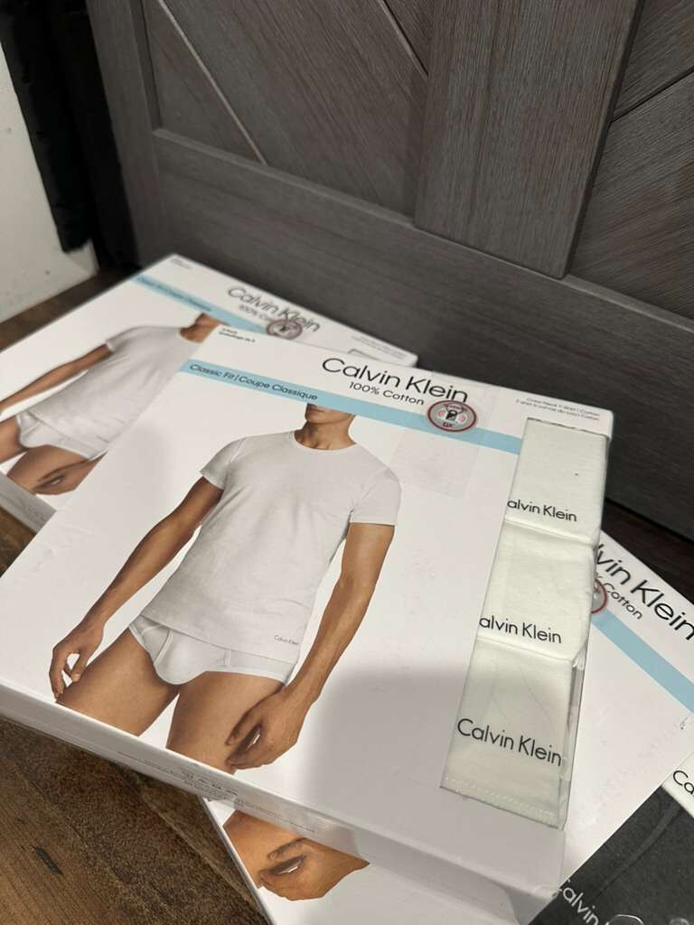 【預購】Calvin Klein K111199 男裝圓領短袖上衣(白色)(一套三件)