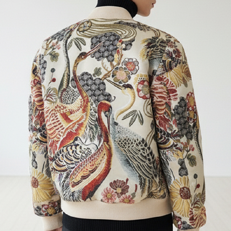 仙鶴浮世繪外套