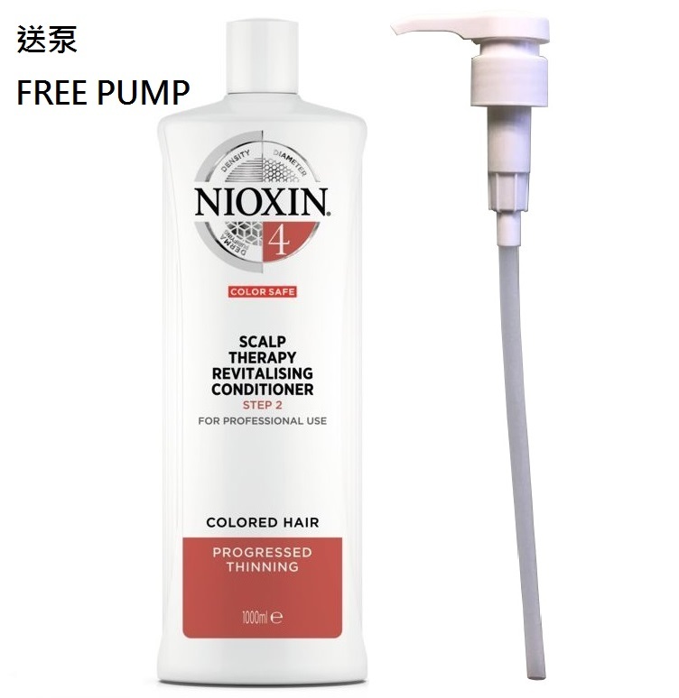 Nioxin 4 Scalp+hair Conditioner 1000ml (送泵)(Colored/Dry/Damaged Hair)4號防脫髮護髮素(染後、乾燥、受損髮質、稀疏髮量)